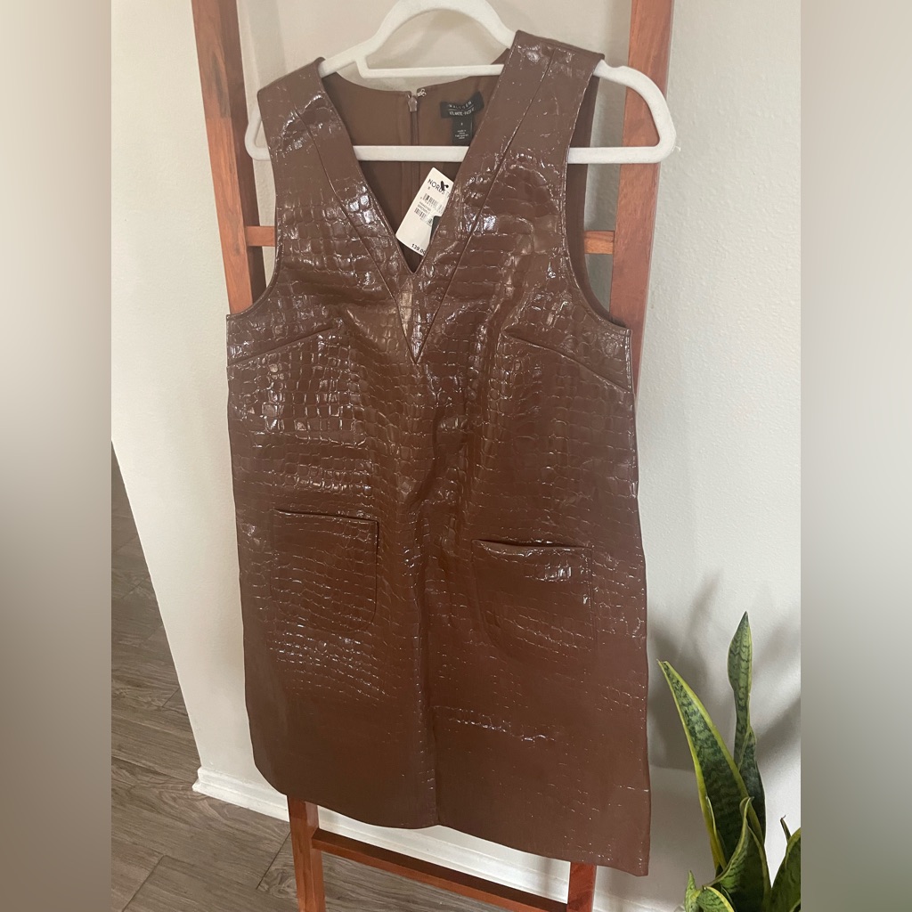 Brown Faux Crocodile Dress